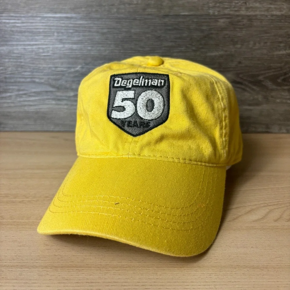 Degelman Hat Cap Strap Back Yellow Adjustable